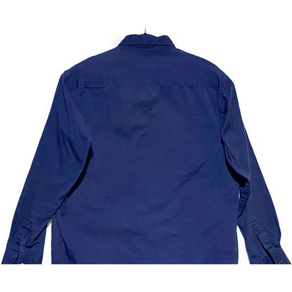 Williams Bay Button Up Shirt Men's Large Tall Solid Blue Long Sleeve - Picture 6 of 7